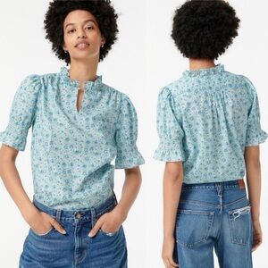 J CREW Puff-sleeve top in Liberty Amelie Floral Size Large